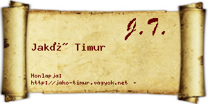 Jakó Timur névjegykártya